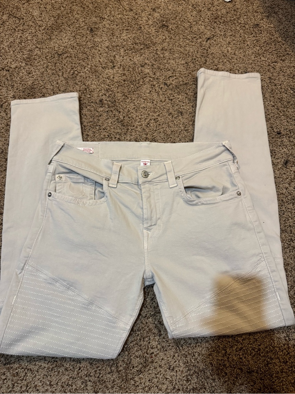 True Religion Light Gray Skinny Jeans